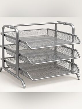 IKEA Silver Mesh 3-Tier Desk Organizer